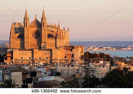 Stock Image - Cathedral of Santa Maria of Palma, Palma, Majorca, Balearic Islands, Spain. Fotosearch