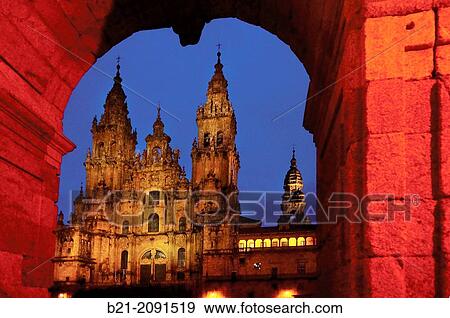 Cathedral of Santiago de Compostela, Way of St James, La Corua province, Galicia, Spain View Large Photo Image Stock Photo - Cathedral of Santiago de Compostela, Way of St James, La Corua province, Galicia, Spain. Fotosearch