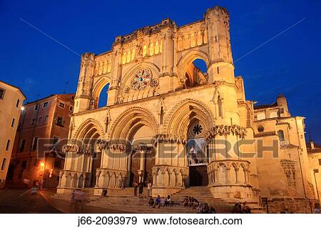 Stock Photo - cathedral of St Mary and St Julian, gothic, XVIII century. Cuenca.. Fotosearch