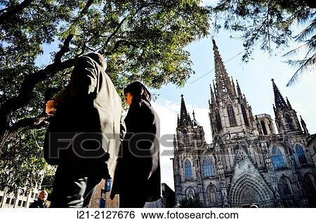 Cathedral of the Holy Cross and Saint Eulalia, also known Barcelona Cathedral. Barcelona, Catalonia, Spain. View Large Photo Image Stock Photograph - Cathedral of the Holy Cross and Saint Eulalia, also known Barcelona Cathedral. Barcelona, Catalonia, Spain.. Fotosearch