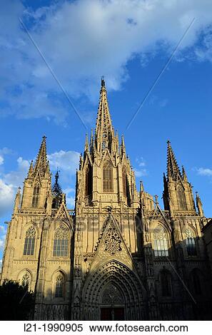 Cathedral of the Holy Cross and Saint Eulalia, also known Barcelona Cathedral. View Large Photo Image Stock Photography - Cathedral of the Holy Cross and Saint Eulalia, also known Barcelona Cathedral.. Fotosearch