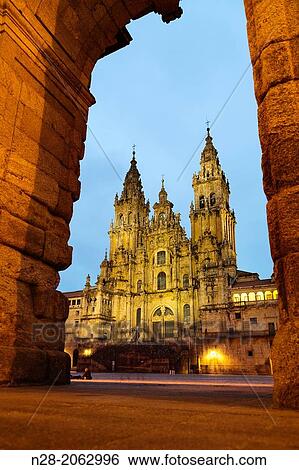 Cathedral on Plaza del Obradoiro square, World Heritage Site, Way of St James, Santiago de Compostela, A Corua, Galicia, Spain View Large Photo Image Stock Photograph - Cathedral on Plaza del Obradoiro square, World Heritage Site, Way of St James, Santiago de Compostela, A Corua, Galicia, Spain. Fotosearch