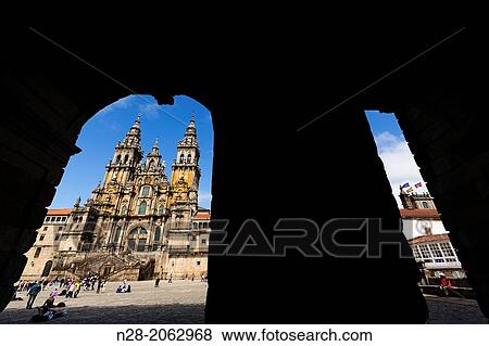 Cathedral on Plaza del Obradoiro, World Heritage Site, Santiago de Compostela, Way of St James, A Corua province, Galicia, Spain View Large Photo Image Stock Photo - Cathedral on Plaza del Obradoiro, World Heritage Site, Santiago de Compostela, Way of St James, A Corua province, Galicia, Spain. Fotosearch