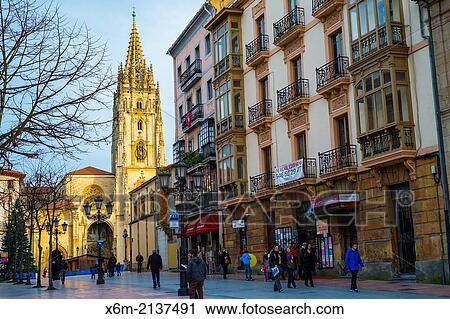 Stock Image - Cathedral. Oviedo, Asturias, Spain, Europe.. Fotosearch