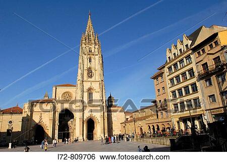 Cathedral, Oviedo. Asturias, Spain View Large Photo Image Stock Photograph - Cathedral, Oviedo. Asturias, Spain. Fotosearch