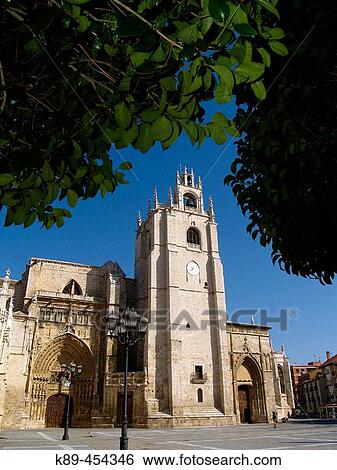 Cathedral, Palencia. Castilla-Le? n, Spain View Large Photo Image Stock Photograph - Cathedral, Palencia. Castilla-Le? n, Spain. Fotosearch