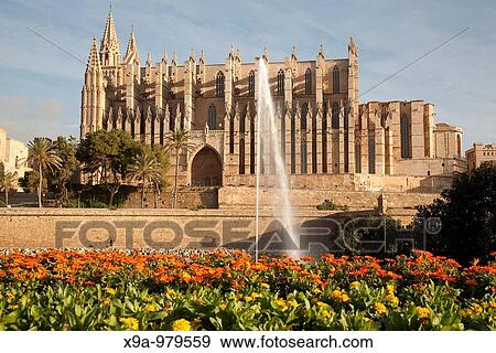 Cathedral, Palma de Mallorca, Spain View Large Photo Image Stock Photo - Cathedral, Palma de Mallorca, Spain. Fotosearch