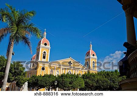 Cathedral, Parque Colon (aka Central Park), Granada, Nicaragua View Large Photo Image Stock Photograph - Cathedral, Parque Colon (aka Central Park), Granada, Nicaragua. Fotosearch