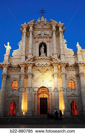 Cathedral, Piazza Duomo, Ortygia, Syracuse, Sicily, Italy View Large Photo Image Stock Photography - Cathedral, Piazza Duomo, Ortygia, Syracuse, Sicily, Italy. Fotosearch