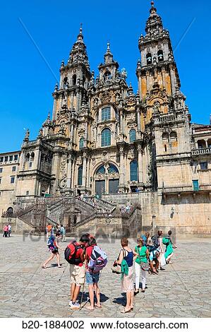 Cathedral, Praza do Obradoiro, Santiago de Compostela, A Corua province, Galicia, Spain. View Large Photo Image Stock Image - Cathedral, Praza do Obradoiro, Santiago de Compostela, A Corua province, Galicia, Spain.. Fotosearch