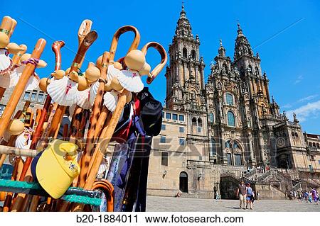 Cathedral, Praza do Obradoiro, Santiago de Compostela, A Corua province, Galicia, Spain. View Large Photo Image Stock Image - Cathedral, Praza do Obradoiro, Santiago de Compostela, A Corua province, Galicia, Spain.. Fotosearch