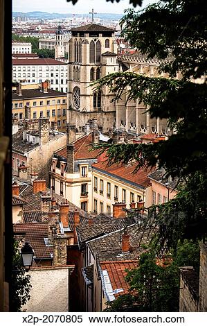 Cathedral Saint-Jean, Lyon, Rh? ne, Rh? ne-Alpes, France. View Large Photo Image Stock Photography - Cathedral Saint-Jean, Lyon, Rh? ne, Rh? ne-Alpes, France.. Fotosearch