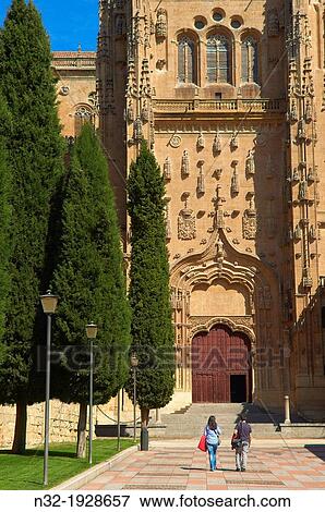 Stock Photo - Cathedral, Salamanca, Old Cathedral, Via de la Plata, Silver Route, Castilla-Leon, Spain.. Fotosearch