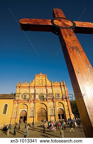 Stock Image - Cathedral. San Crist? bal de las Casas. Chiapas. Mexico.. Fotosearch