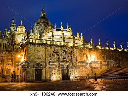Cathedral, Santiago de Compostela. La Corua province, Galicia, Spain. View Large Photo Image Stock Photo - Cathedral, Santiago de Compostela. La Corua province, Galicia, Spain.. Fotosearch
