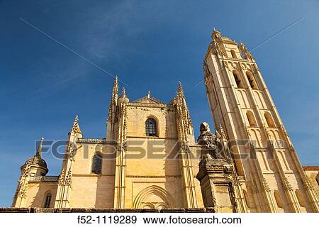 Cathedral, Segovia, Castilla-Leon, Spain View Large Photo Image Stock Photo - Cathedral, Segovia, Castilla-Leon, Spain. Fotosearch