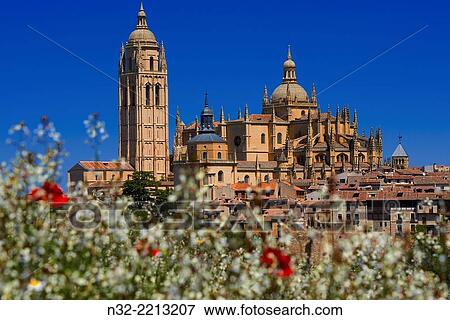 Cathedral, Segovia, Castilla-Leon, Spain. View Large Photo Image Stock Photo - Cathedral, Segovia, Castilla-Leon, Spain.. Fotosearch