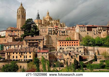 Cathedral, skyline, Segovia, Castilla-Leon, Spain View Large Photo Image Stock Photograph - Cathedral, skyline, Segovia, Castilla-Leon, Spain. Fotosearch