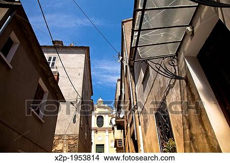 Cathedral St-Erasme, Village of Cervione, east coast of Corsica, France, Europe. View Large Photo Image Picture - Cathedral St-Erasme, Village of Cervione, east coast of Corsica, France, Europe.. Fotosearch