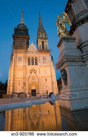 Cathedral, Zagreb, Croatia View Large Photo Image Stock Photograph - Cathedral, Zagreb, Croatia. Fotosearch