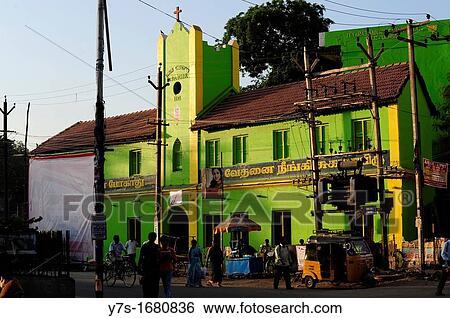 Stock Photograph - Catholic church in Madurai, Tamil Nadu, South India, India, Asia. Fotosearch