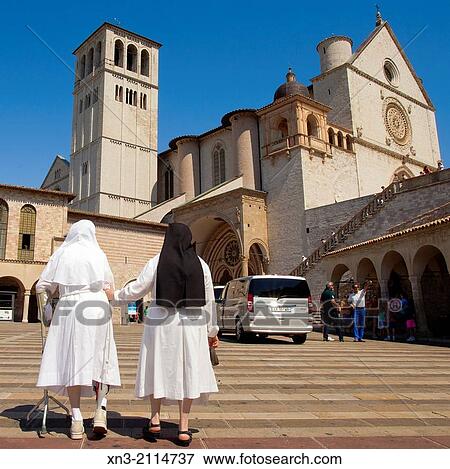 Catholic nuns, Papal Basilica of Saint Francis of Assisi, Basilica Papale di San Francesco Assis, UNESCO World Heritage site, Perugia province, Umbria, Italy, Europe. View Large Photo Image Stock Photo - Catholic nuns, Papal Basilica of Saint Francis of Assisi, Basilica Papale di San Francesco Assis, UNESCO World Heritage site, Perugia province, Umbria, Italy, Europe.. Fotosearch