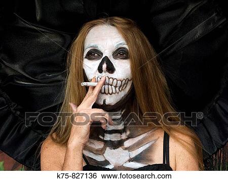 Catrina smoking, Day of the Dead View Large Photo Image Stock Photograph - Catrina smoking, Day of the Dead. Fotosearch