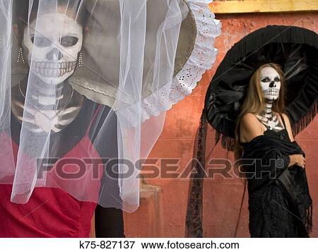 Catrinas, Day of the Dead View Large Photo Image Stock Photo - Catrinas, Day of the Dead. Fotosearch