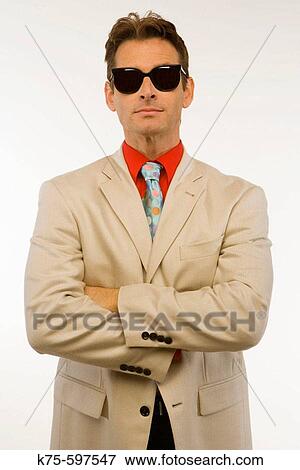caucasian, arms crossed, caucasian, age 40? s, sunglasses View Large Photo Image Stock Photo - caucasian, arms crossed, caucasian, age 40? s, sunglasses. Fotosearch