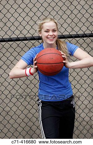 Caucasian woman on basketball court View Large Photo Image Stock Image - Caucasian woman on basketball court. Fotosearch