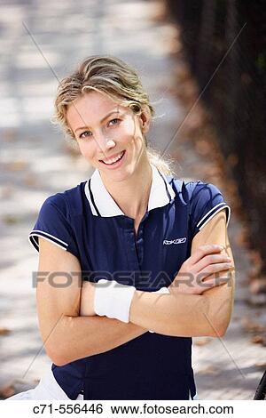 Stock Photograph - Caucasian woman tennis player. Fotosearch