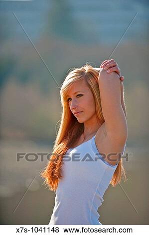 Caucasian women doing workout outside View Large Photo Image Stock Photo - Caucasian women doing workout outside. Fotosearch