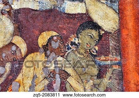 Cave 1: Painting. Offerings to the ascetic and paying obeisance to him by several females. Ajanta Caves, Aurangabad, India. View Large Photo Image Stock Image - Cave 1: Painting. Offerings to the ascetic and paying obeisance to him by several females. Ajanta Caves, Aurangabad, India.. Fotosearch