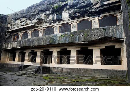 Cave 12, Teen Tal General-View of the facade from South-West. Ellora Caves, Aurangabad, Maharashtra India. View Large Photo Image Stock Image - Cave 12, Teen Tal General-View of the facade from South-West. Ellora Caves, Aurangabad, Maharashtra India.. Fotosearch