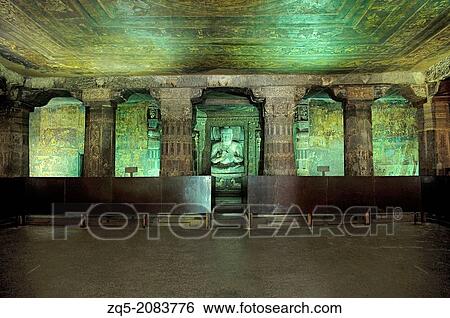 Cave 17: Sanctum- Buddha in Padmasana. Jakata Story Paintings are seen on both sides. Ajanta Caves, Aurangabad, Maharashtra, India. View Large Photo Image Stock Photograph - Cave 17: Sanctum- Buddha in Padmasana. Jakata Story Paintings are seen on both sides. Ajanta Caves, Aurangabad, Maharashtra, India.. Fotosearch