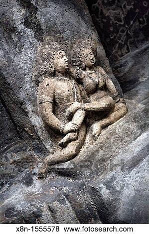 Stock Photo - Caves, Buddhist monastery 5th century, UNESCO World Heritage site, Ajanta, India. Fotosearch