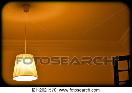 Ceiling lamp lit. View Large Photo Image Stock Image - Ceiling lamp lit.. Fotosearch