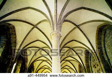 Ceilings of the abbey, Mont St. Michel. Normandy, France View Large Photo Image Picture - Ceilings of the abbey, Mont St. Michel. Normandy, France. Fotosearch