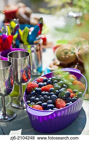 Stock Photo - Celebration table. Colorful sets.. Fotosearch