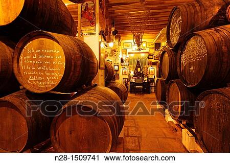 Stock Image - Cellar at Anis Museum in Rute Cordoba, Andalusia, Spain.. Fotosearch