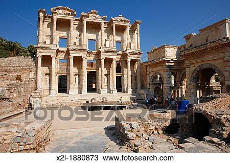 Celsus Library Ephesus Archaeological Site, Izmir province, Turkey View Large Photo Image Stock Image - Celsus Library Ephesus Archaeological Site, Izmir province, Turkey. Fotosearch