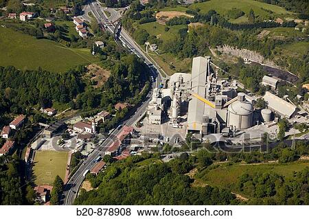 Stock Photo - Cementos Rezola cement plant, Aorga, Guipuzcoa, Basque Country, Spain. Fotosearch
