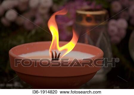 Stock Image - Cemetary candle. Fotosearch