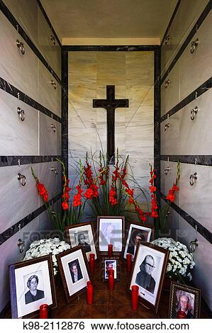 Stock Photograph - Cemetery Porreres, Commemoration of the Faithful Departed, popularly called Dia de Muertos or Day of the Dead, Mallorca, Balearic Islands, Spain.. Fotosearch