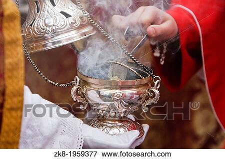 Censer of silver or alpaca to burn incense in the holy week, Spain. View Large Photo Image Stock Photo - Censer of silver or alpaca to burn incense in the holy week, Spain.. Fotosearch