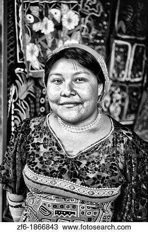 Central America Kuna Native Indian Woman in tribal Dress Panama View Large Photo Image Stock Image - Central America Kuna Native Indian Woman in tribal Dress Panama. Fotosearch