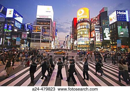 Central Avenue (Chuo Dori), Ginza district. Tokyo, Japan View Large Photo Image Stock Image - Central Avenue (Chuo Dori), Ginza district. Tokyo, Japan. Fotosearch