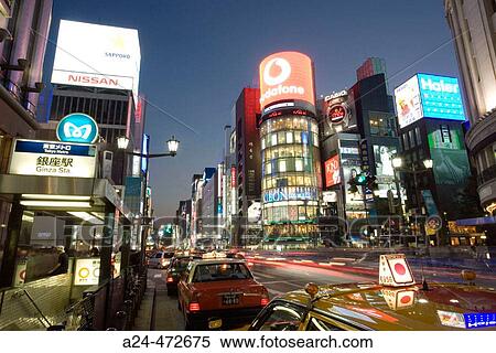 Central Avenue, Ginza district, Tokyo. Japan View Large Photo Image Stock Photography - Central Avenue, Ginza district, Tokyo. Japan. Fotosearch