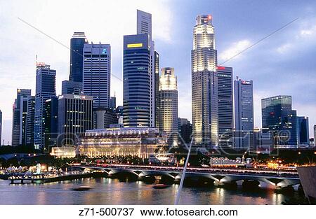Central business district. Skyline. Singapore. View Large Photo Image Stock Photo - Central business district. Skyline. Singapore.. Fotosearch