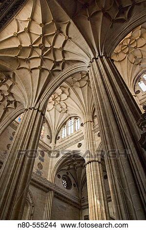 Central nave vaults of Gothic cathedral, Salamanca. Castilla-Le? n, Spain View Large Photo Image Picture - Central nave vaults of Gothic cathedral, Salamanca. Castilla-Le? n, Spain. Fotosearch